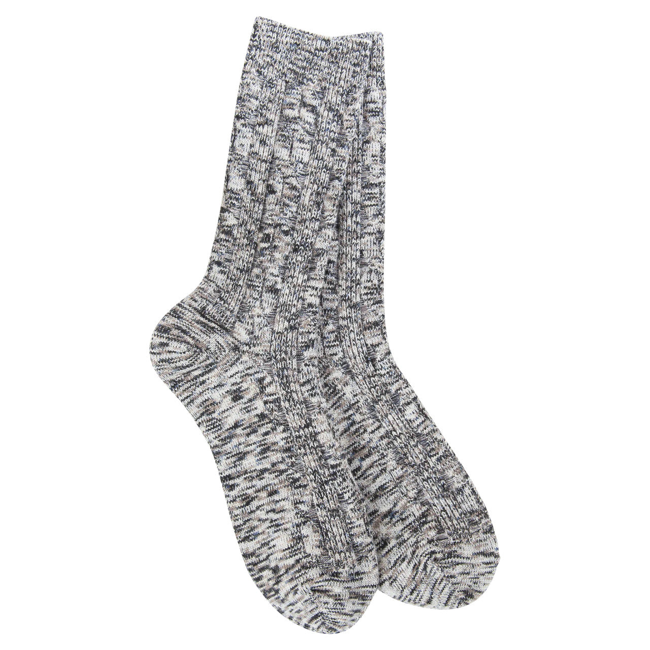 World's Softest Women's Weekend Light Weight Cable Crew - Nightfall Multi