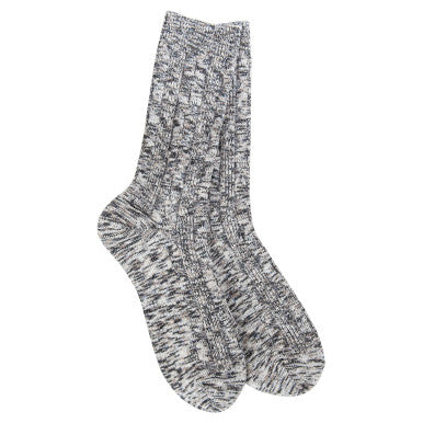 World's Softest Women's Weekend Light Weight Cable Crew - Nightfall Multi