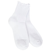 World’s Softest Quarter Ruffle Socks – White