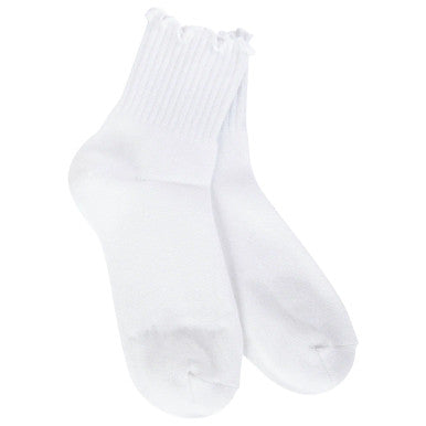 World’s Softest Quarter Ruffle Socks – White