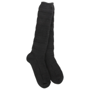 World's Softest Socks Women's Weekend Solid Stripe Knee High - Black