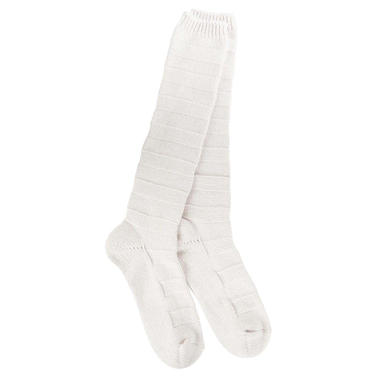 World's Softest Socks Women's Weekend Solid Stripe Knee High - Oatmeal Confetti