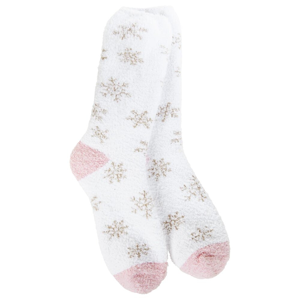 World's Softest Winter Shimmer Crew - White