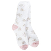 World's Softest Winter Shimmer Crew - White