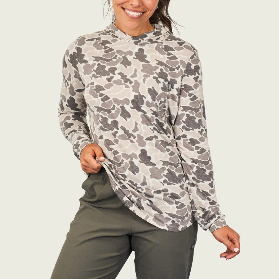 Marsh Wear Women's Buxton Performance Hoodie - Stone Mallard Camo