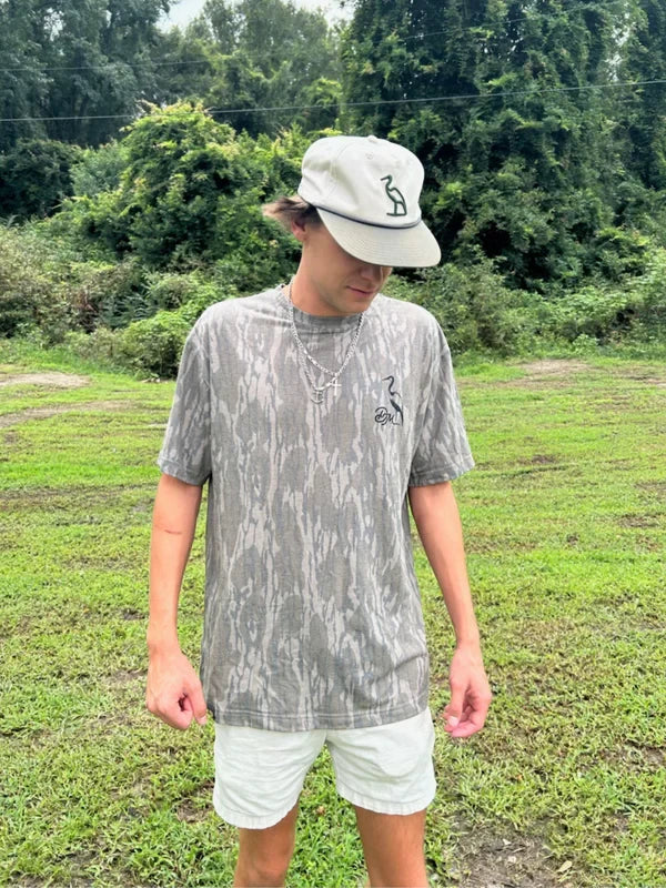 Dirty Marsh Outfitters Men's Backshore Logo Tee - Washed Out Mossy Oak Bottomland