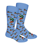 Brown Dog Men’s Wood Duck Della Blue Crew Socks