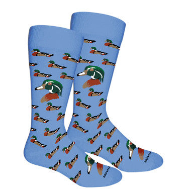 Brown Dog Men’s Wood Duck Della Blue Crew Socks
