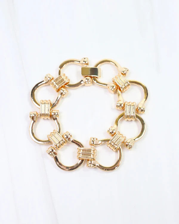 Caroline Hill Ely Horsebit Chain Bracelet - Gold