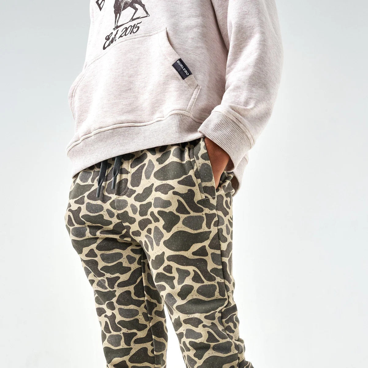 Burlebo Youth Boys Fleece Jogger - Classic Deer Camo