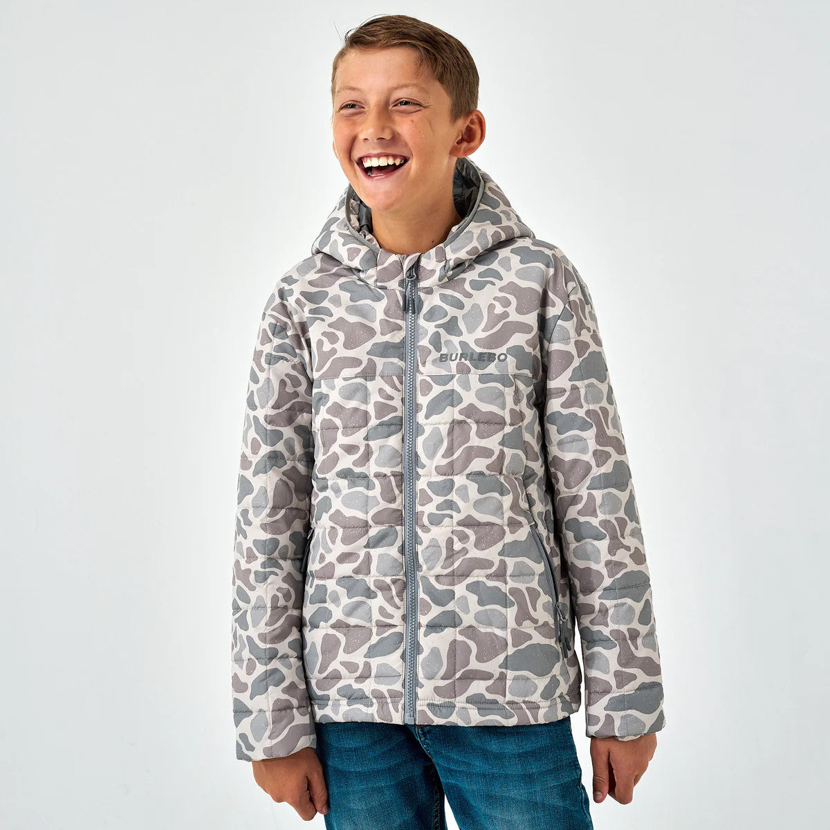 Burlebo Youth Boys Puffer Jacket - Classic Deer Camo