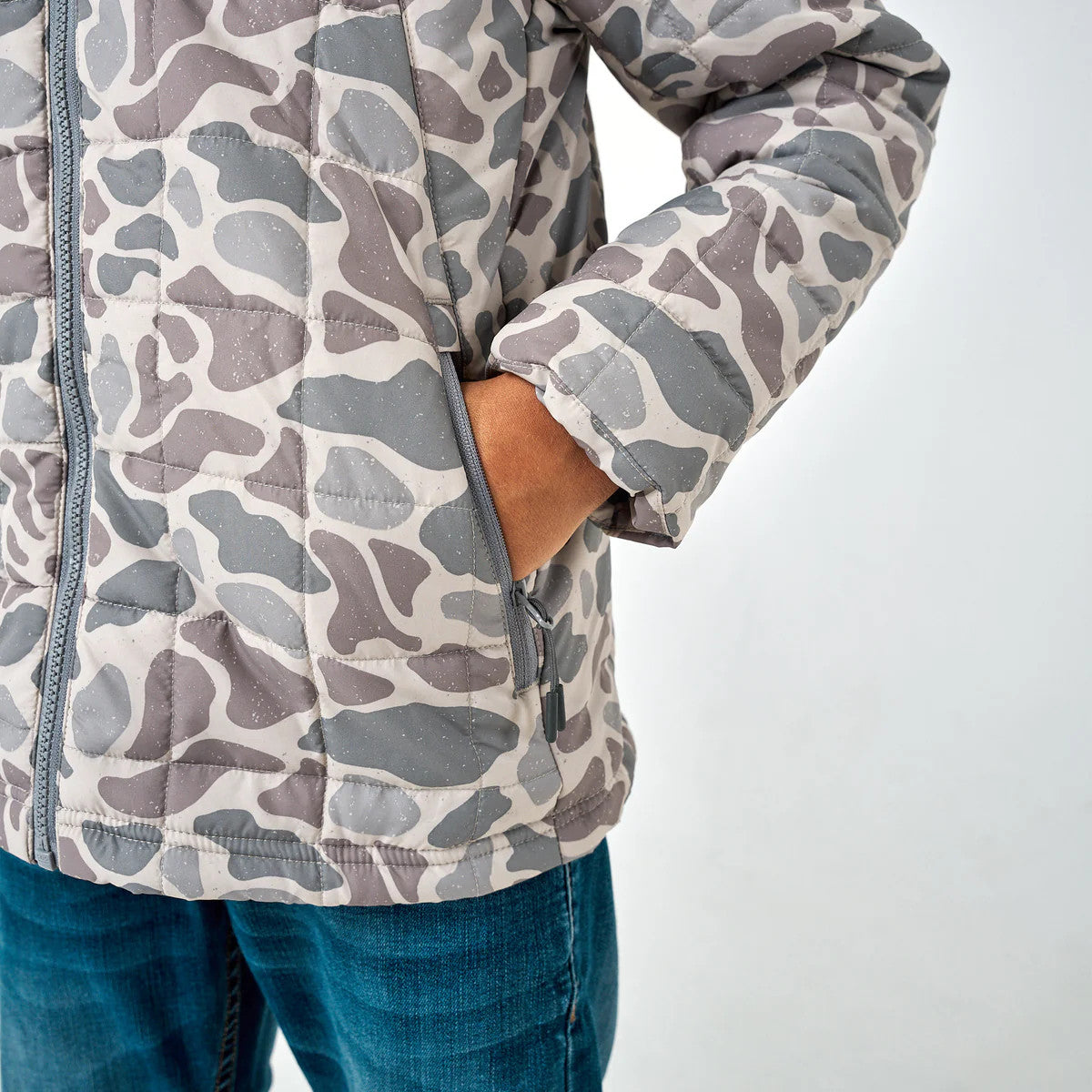 Burlebo Youth Boys Puffer Jacket - Classic Deer Camo