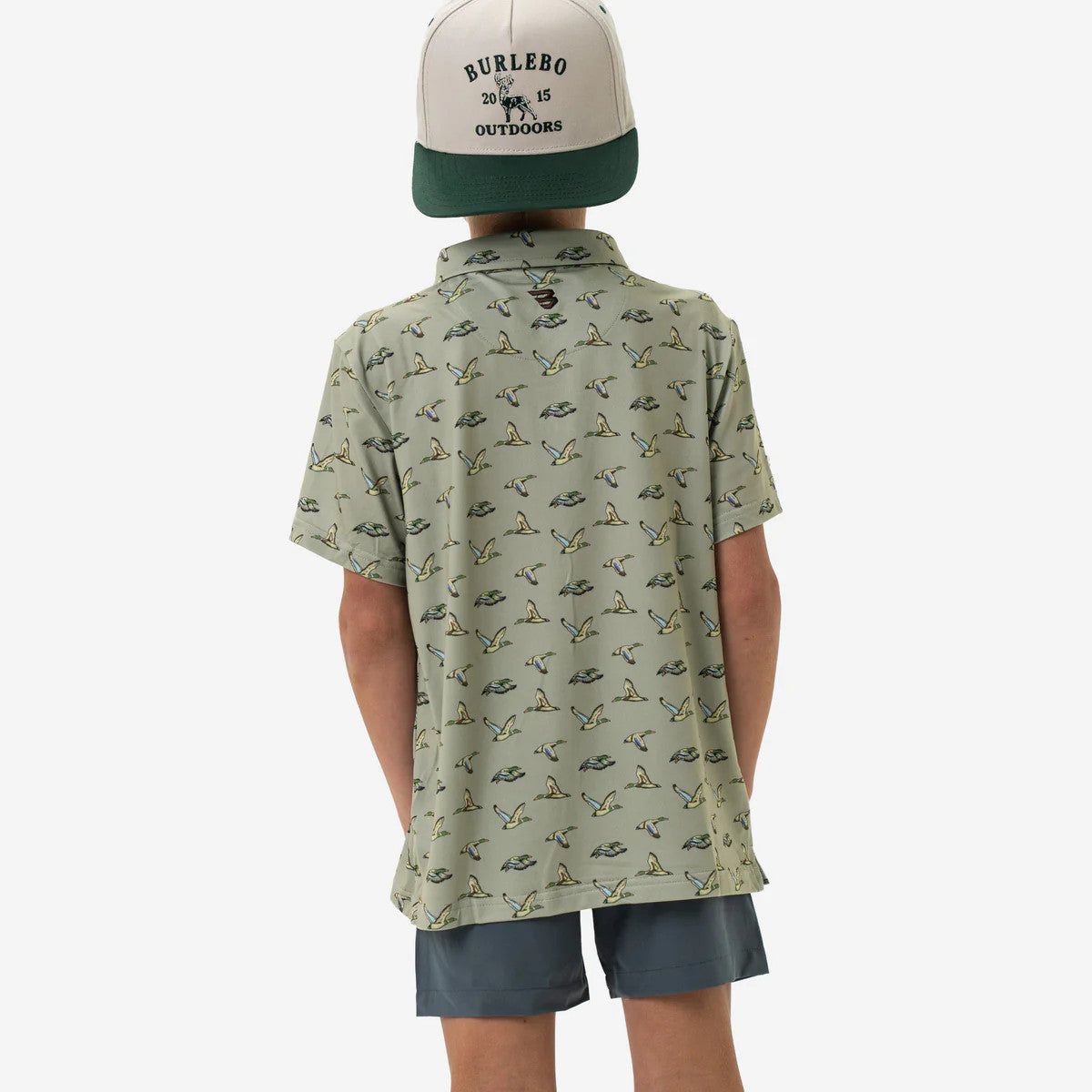 Burlebo Youth Performance Polo - Flying Ducks Green