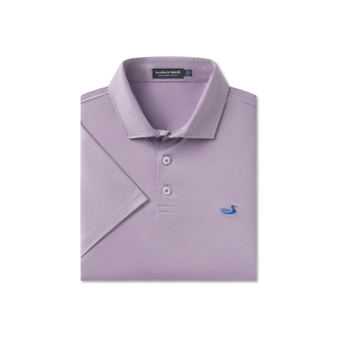 Southern Marsh Youth Bermuda Performance Polo Wellington Stripe - Lilac