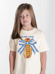 Simply Southern Youth Mineral Wash Dog Tee - Bone
