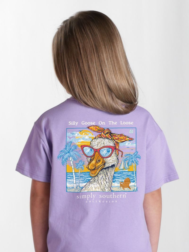 Simply Southern Youth Silly Goose Tee - Grape