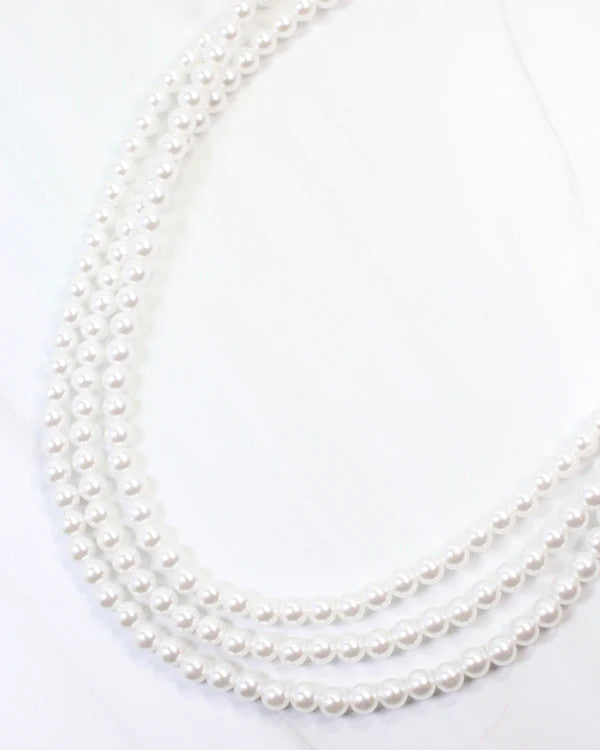 Caroline Hill Hattiesburg Multi Strand Pearl Necklace - Cream