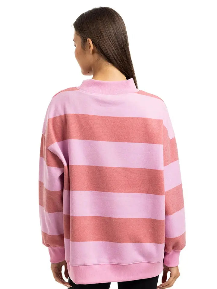 Katydid Women's Striped Mockneck Sweatshirt