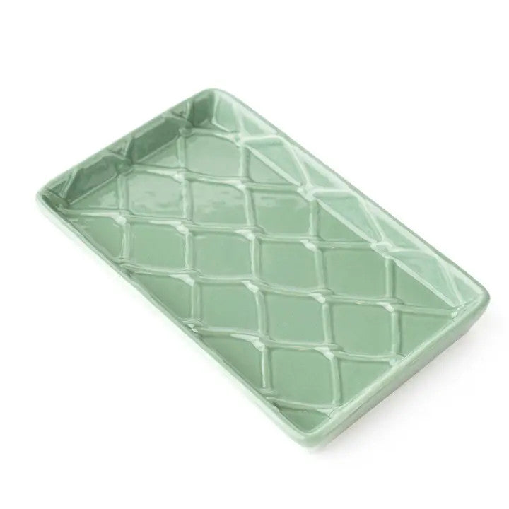 8 Oak Lane Green Textured Guest Towel Tray
