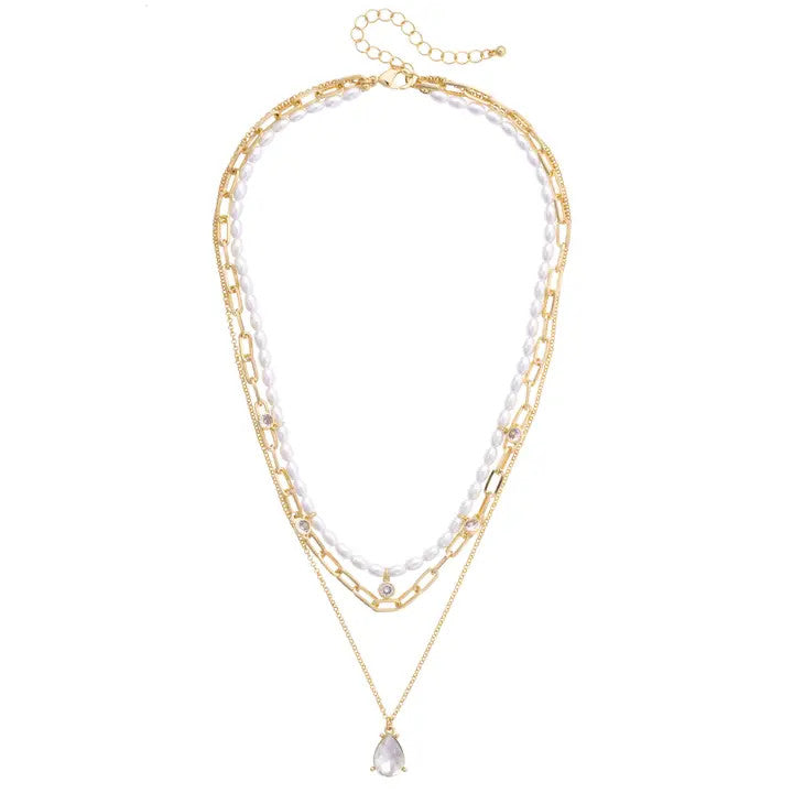 Canvas Wednesday 3-Row Layered Necklace - Ivory