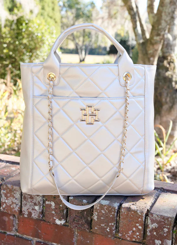 Caroline Hill Kinzley Tote - Pearl Quilted LD