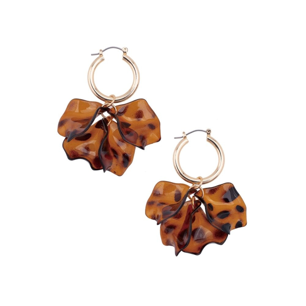 Canvas Tatiana Cluster Drop Hoop Earrings in Tortoise