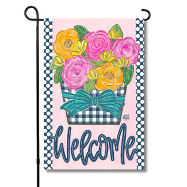 DK Designs Gingham Flower Jar Glam