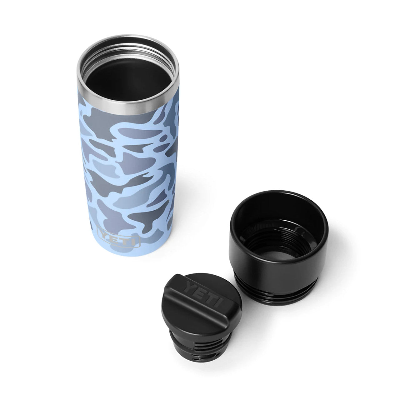 Yeti Blue Camo 16oz Rambler Travel Bottle with Commuter Cap