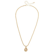Canvas Oyster & Pearl Ball Bead Necklace - Shiny Gold