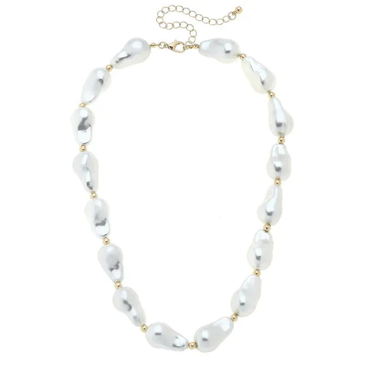 Canvas Penny Freshwater Pearl Necklace in Ivory
