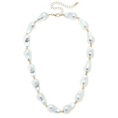 Canvas Penny Freshwater Pearl Necklace in Ivory