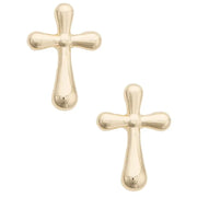 Canvas Cross Icon Stud Earrings - Shiny Gold
