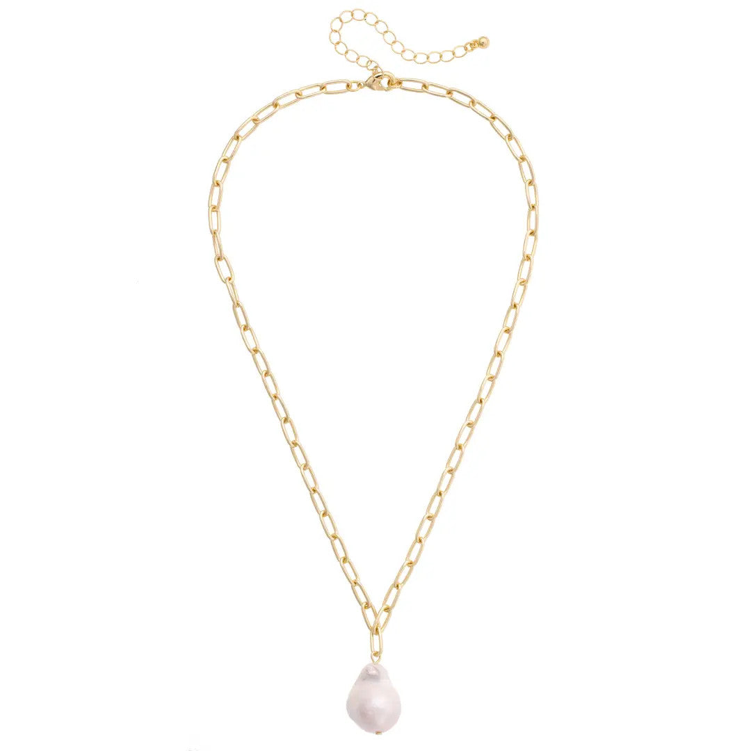 Canvas Helena Baroque Pearl Pendant Necklace - Ivory