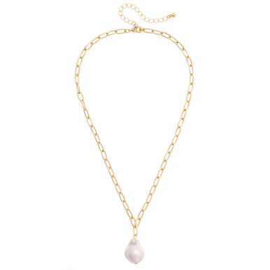 Canvas Helena Baroque Pearl Pendant Necklace - Ivory