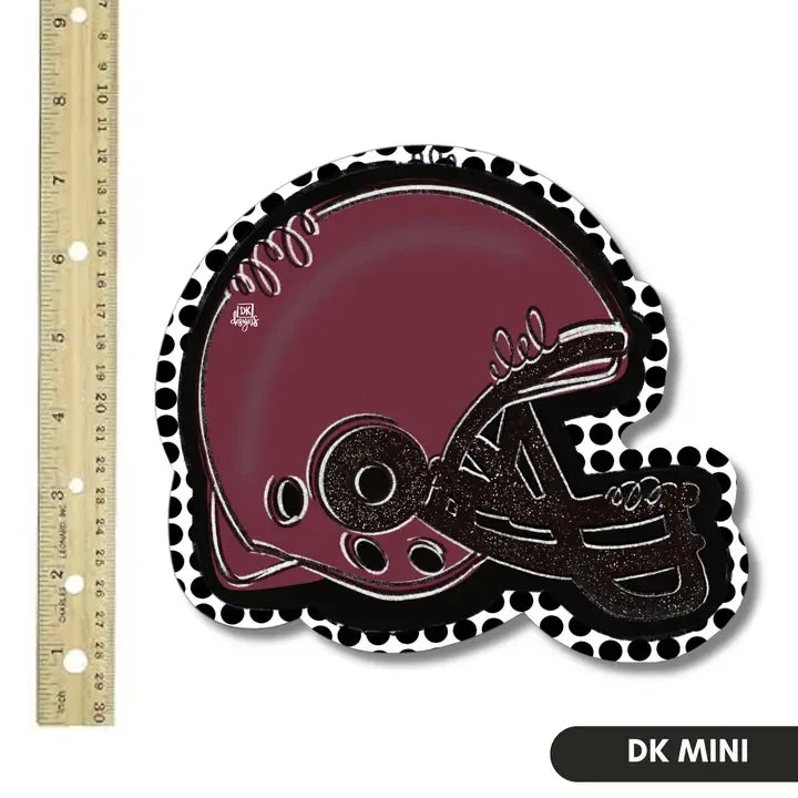 DK Designs Maroon & Black Football Helmet Mini