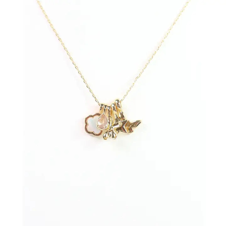 Caroline Hill Lucky Stars Charm Necklace Set Gold