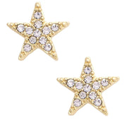 Canvas Pave Star Stud Earrings - Shiny Gold