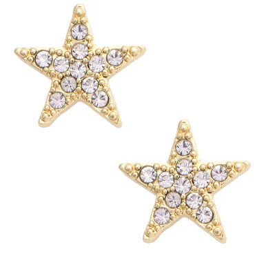 Canvas Pave Star Stud Earrings - Shiny Gold