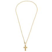 Canvas Felicia Ribbed Cross Mini Necklace - Shiny Gold