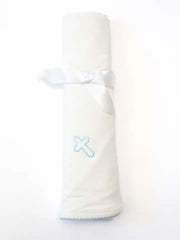 Goosies Embroidered Blanket - Blue Cross