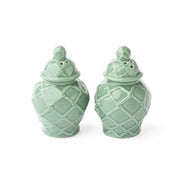 8 Oak Lane Green Textured Jar Salt & Pepper Shaker Set