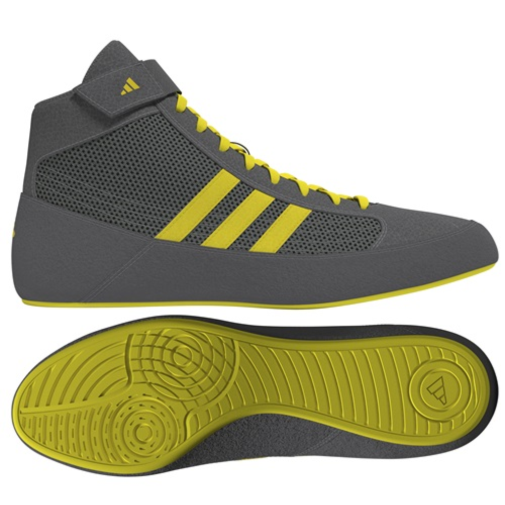 adidas HVC 2 Wrestling Shoes - Grey/Yellow