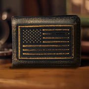 Zep-Pro American Flag Burnished Leather Money Clip