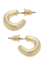 Canvas Alison Hoop Earrings - Satin Gold