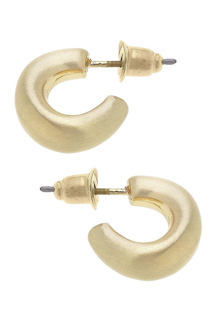 Canvas Alison Hoop Earrings - Satin Gold
