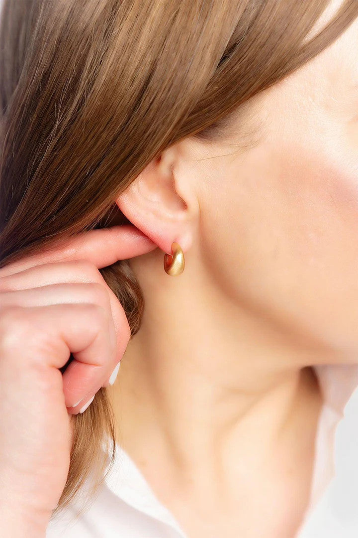 Canvas Alison Hoop Earrings - Satin Gold