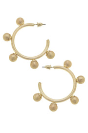 Canvas Allison Ball Bead Hoop Earrings - Satin Gold