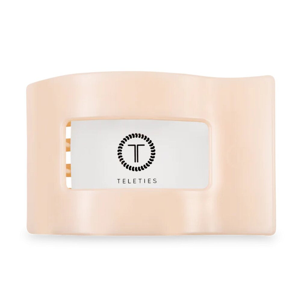 Teleties Almond Beige Large Flat Rectangle Hair Clip