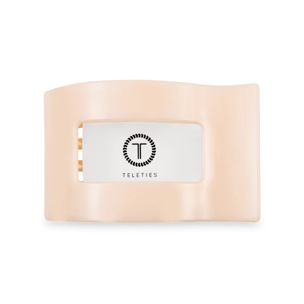 Teleties Almond Beige Medium Flat Rectangle Hair Clip
