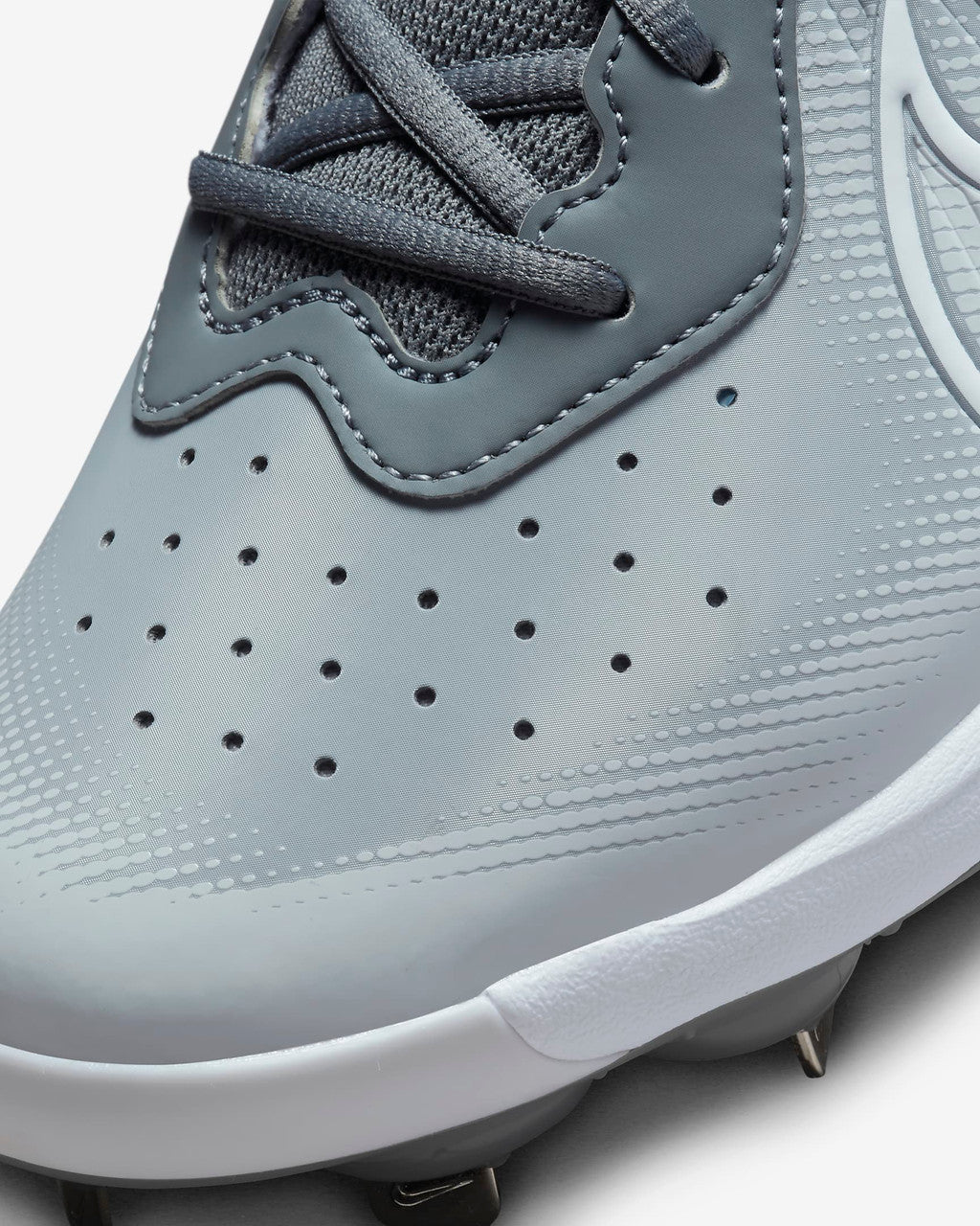 Nike Men's Alpha Huarache Varsity 4 Low Cleats - Wolf Grey/Cool Grey/Pure Platinum/White